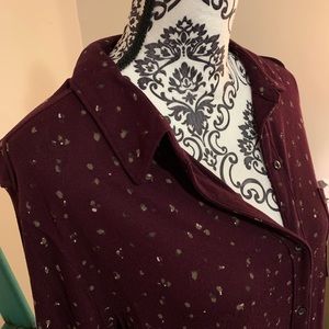 Apt. 9 Hi-Low Button-Up Blouse